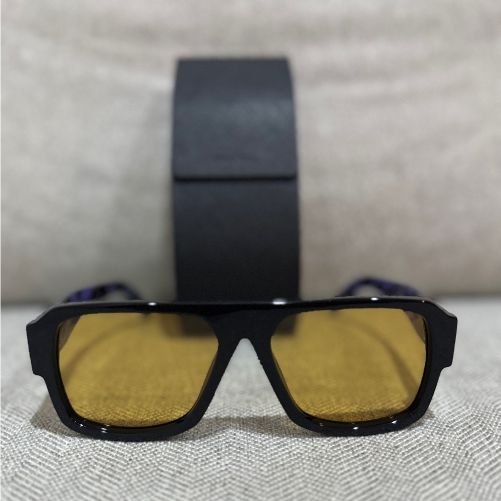 Prada Black and Purple Sunglasses with Yellow Lenses - Picture 5 of 5